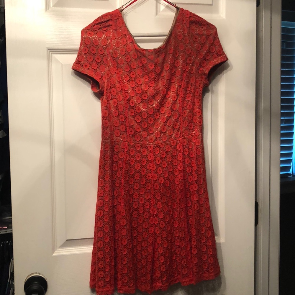 Orange dress with gold lining